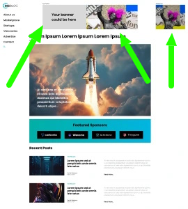 Banner advertising options on BizBlog